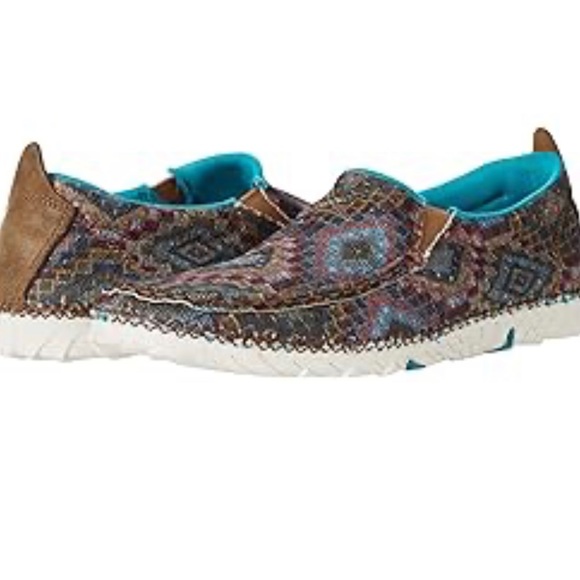 Twisted X Women's Zero-X Slip-On Shoes - Moc Toe Tan 10 Medium Blue Tan Comfort - Picture 2 of 11